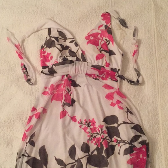 White, Pink, and Brown Floral dress - Picture 3 of 5